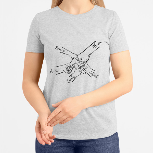 Women’s T-shirt "Mom and Children" with selected children’s names