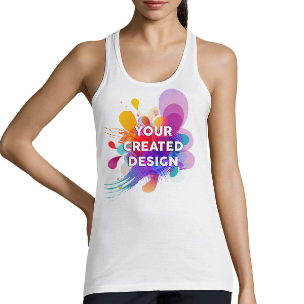 Women's sleeveless T-shirt with your custom design