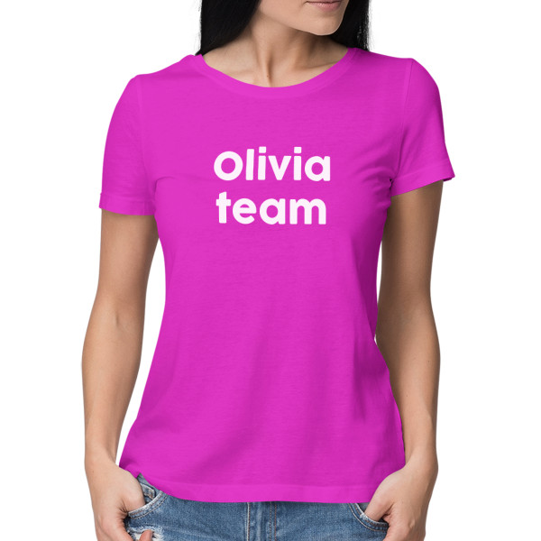 Women's T-shirt "Bride's squad" with your chosen name
