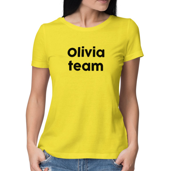 Women's T-shirt "Bride's squad" with your chosen name