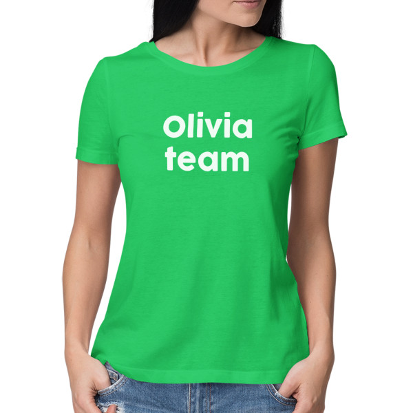 Women's T-shirt "Bride's squad" with your chosen name