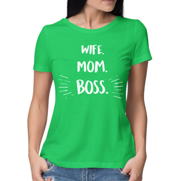 Women's T-shirt "Mom. wife. boss"