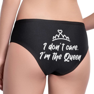 Women's underwear with back print "I'm the queen"