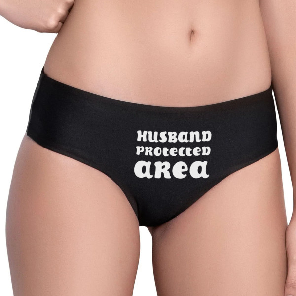 Women's underwear with front print "Husband protected area" Women's underwear with front print "Husband protected area"