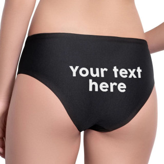 Women's underwear with your own text on the back