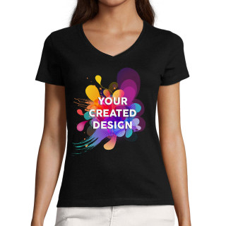 Women's V-neck T-shirt with your custom design