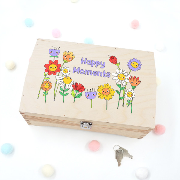 Wooden Keepsake Box "Happy Moments"