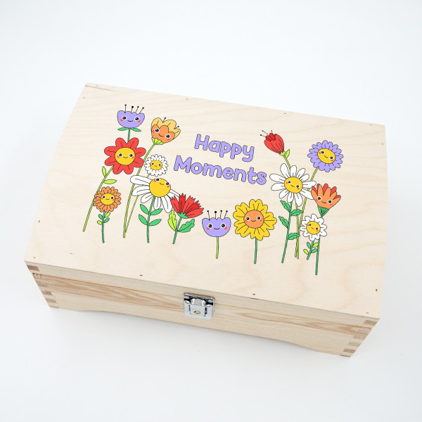 Wooden Keepsake Box "Happy Moments"
