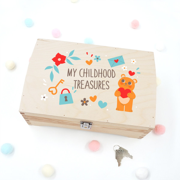 Wooden Keepsake Box "My Childhood Treasures"