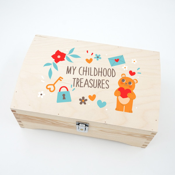 Wooden Keepsake Box "My Childhood Treasures"