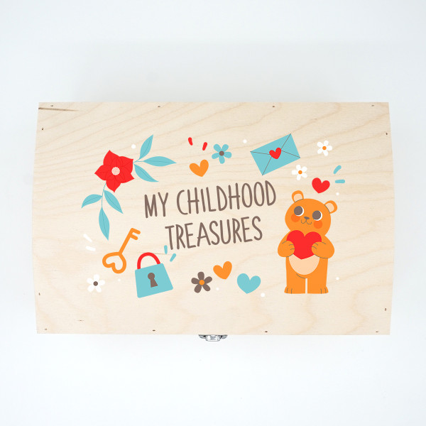 Wooden Keepsake Box "My Childhood Treasures"