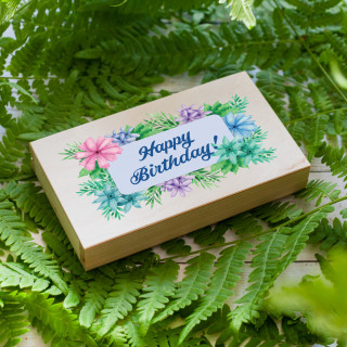 Wooden money box "Birthday"