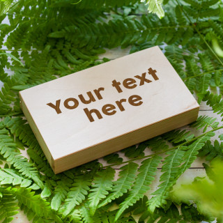 Wooden money box with your chosen text