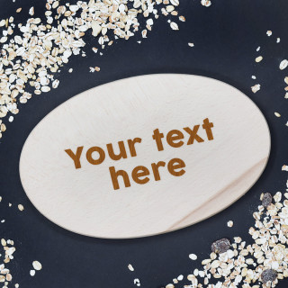 Wooden oval cutting board with your custom text