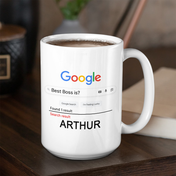 XL mug "Best Boss is" with your selected name (450ml)