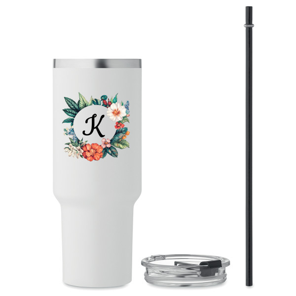 XL thermo mug "Initial" with the letter of your choice (1200ml)