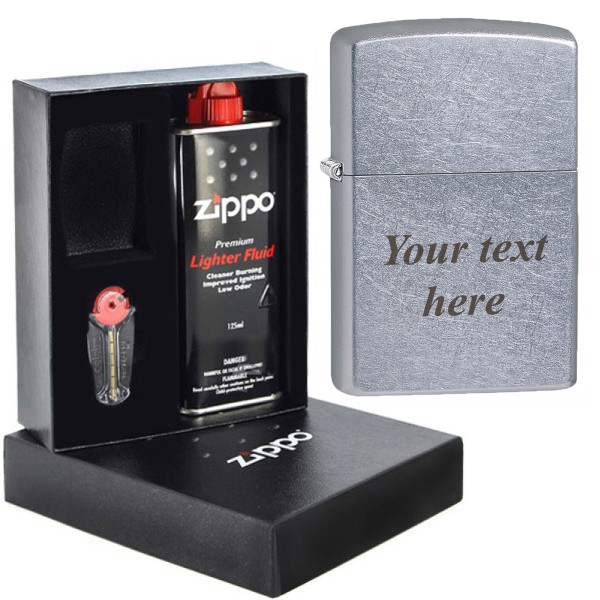 Zippo 200 gift set with your engraved text Zippo 200 gift set with your engraved text