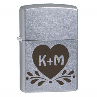 Zippo lighter "Heart" with selected initials