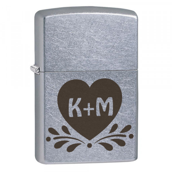 Zippo lighter "Heart" with selected initials