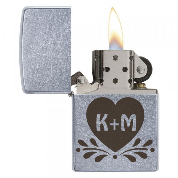 Zippo lighter "Heart" with selected initials