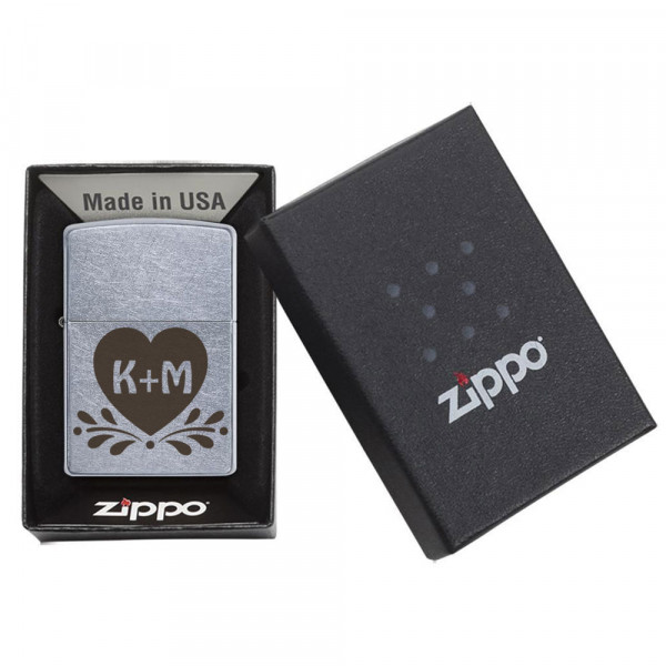 Zippo lighter "Heart" with selected initials